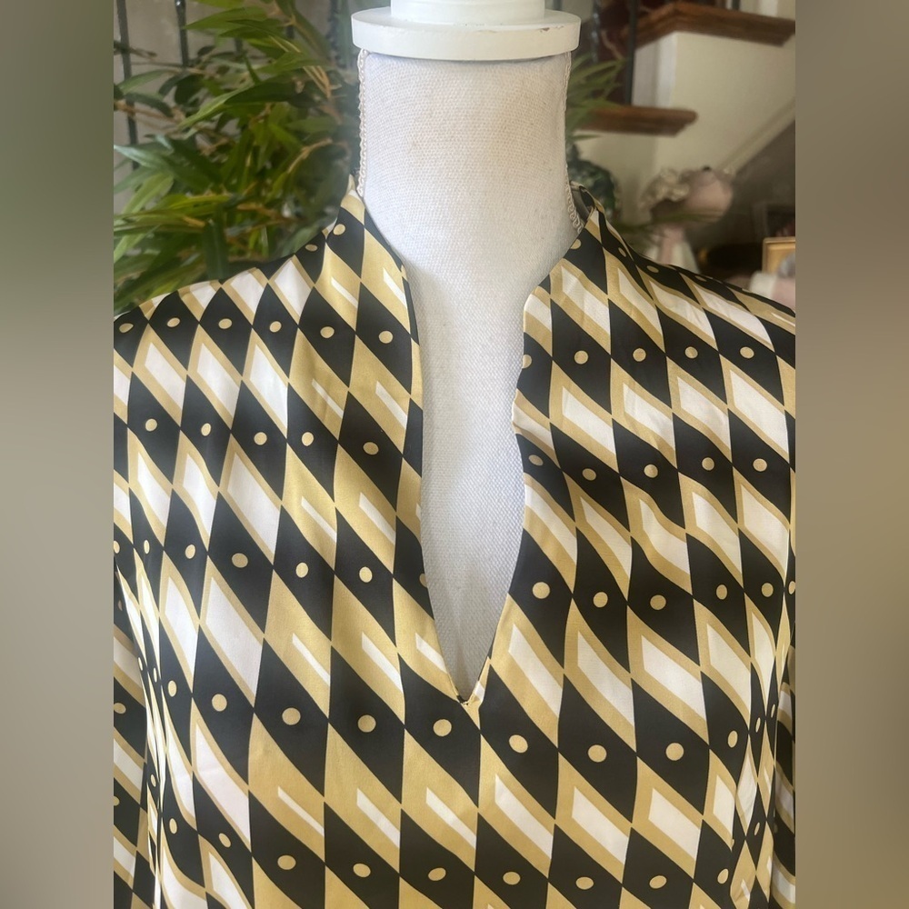 Joie ladies, pullover, long sleeve blouse XS, oversized, gold, black, and cream - Picture 8 of 13